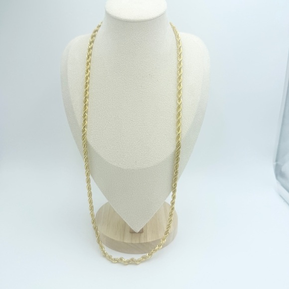 Vintage 80s Anne Klein Logo Gold Tone Chunky Chain Necklace - Picture 3 of 8